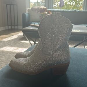 Sequin encrusted, cowboy booties